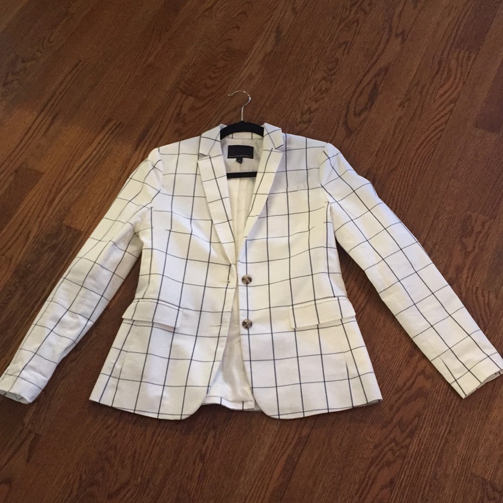 Banana Republic windowpane 2 button blazer